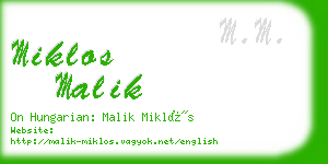 miklos malik business card